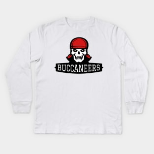 Buccaneers Pirate Skull Face Logo Kids Long Sleeve T-Shirt